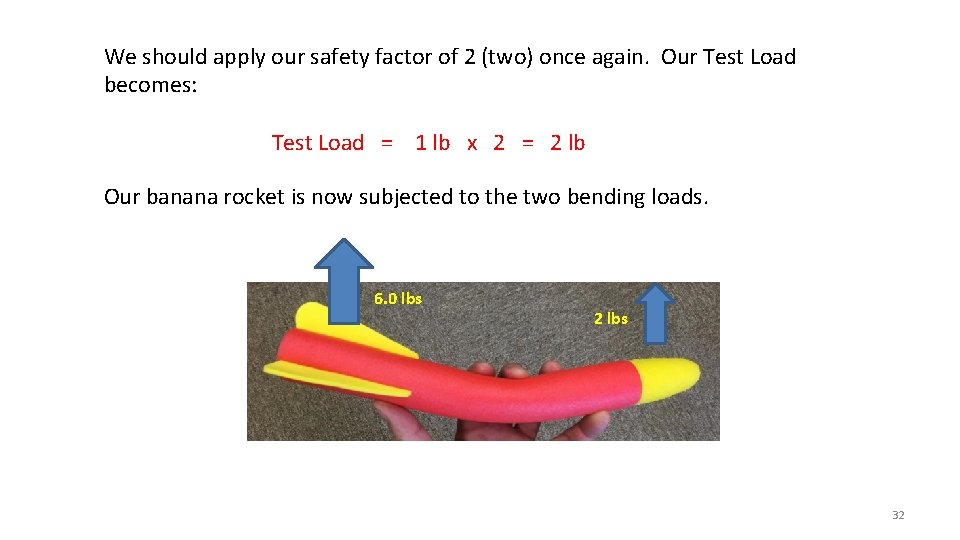 We should apply our safety factor of 2 (two) once again. Our Test Load