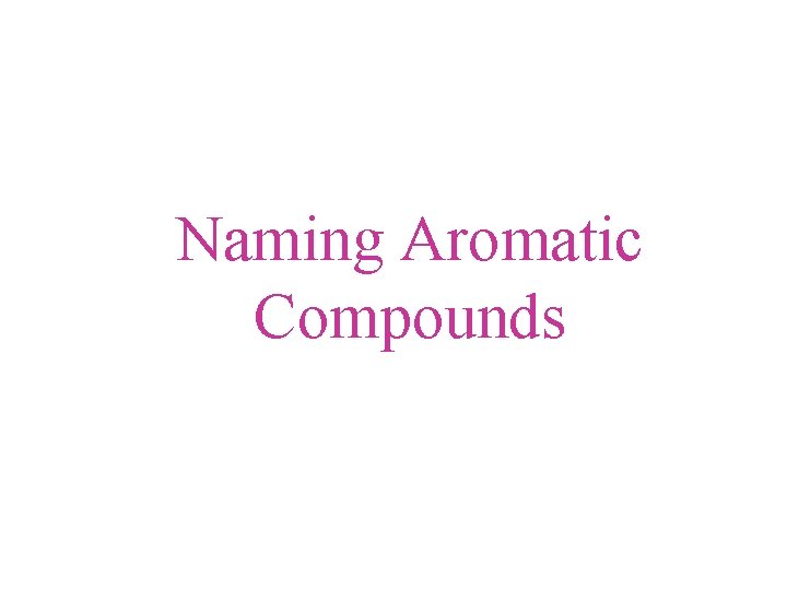 Naming Aromatic Compounds 