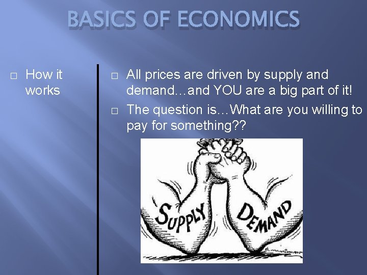 BASICS OF ECONOMICS � How it works � � All prices are driven by