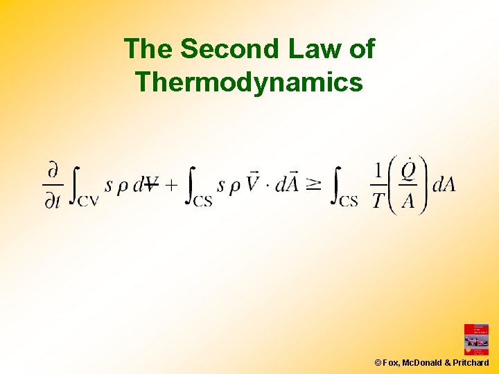 The Second Law of Thermodynamics © Fox, Mc. Donald & Pritchard 