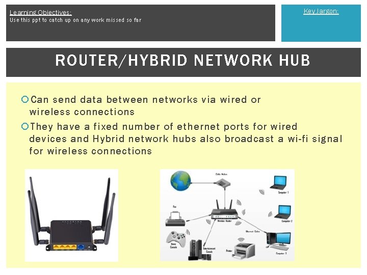 Learning Objectives: Key Jargon: Use this ppt to catch up on any work missed