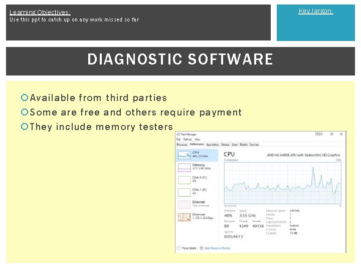 Key Jargon: Learning Objectives: Use this ppt to catch up on any work missed