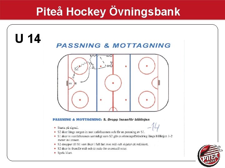 Piteå Hockey Övningsbank U 14 