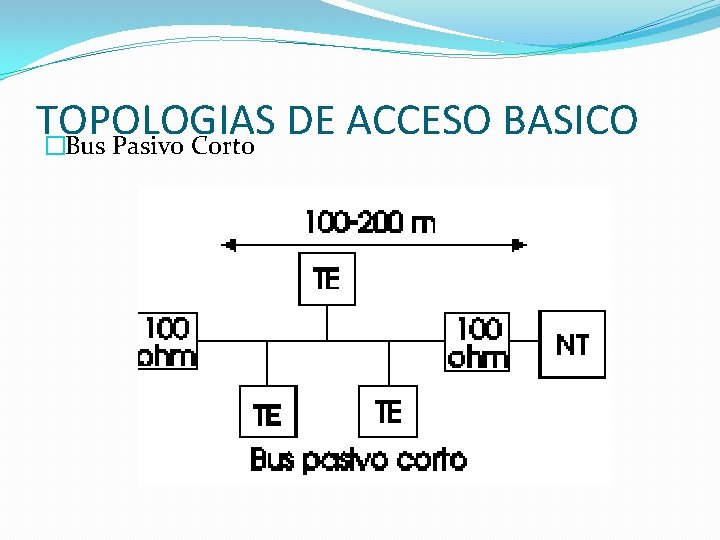 TOPOLOGIAS DE ACCESO BASICO �Bus Pasivo Corto 