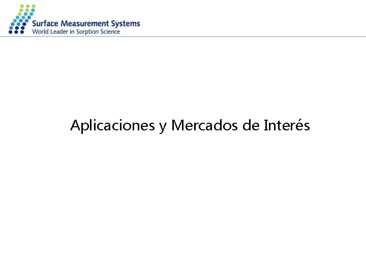 Aplicaciones y Mercados de Interés 