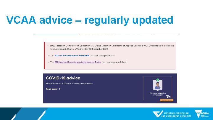 VCAA advice – regularly updated 