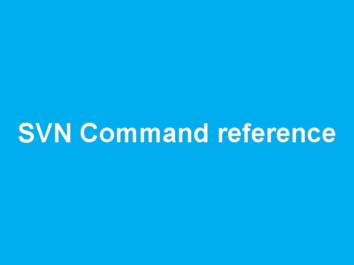 SVN Command reference 