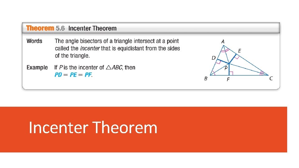 Incenter Theorem 