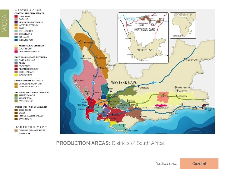 PRODUCTION AREAS: Districts of South Africa. Stellenbosch Coastal 