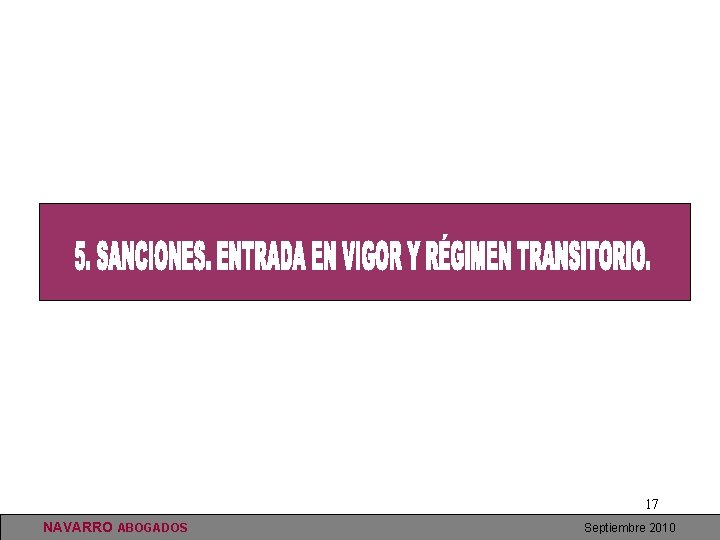 17 NAVARRO ABOGADOS Septiembre 2010 