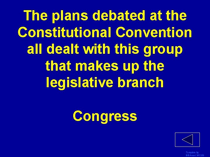 The plans debated at the Constitutional Convention all dealt with this group that makes