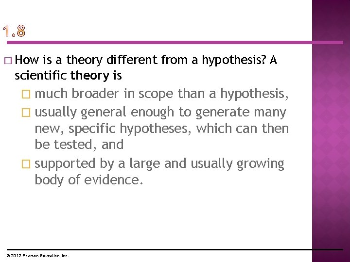 � How is a theory different from a hypothesis? A scientific theory is � � How is a theory different from a hypothesis? A scientific theory is �
