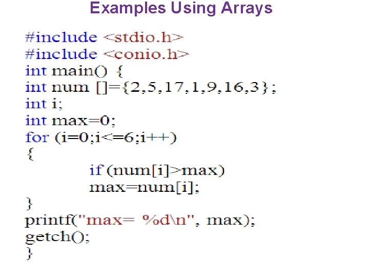 Examples Using Arrays KIC/Computer Programming & Problem Solving 10 Examples Using Arrays KIC/Computer Programming & Problem Solving 10