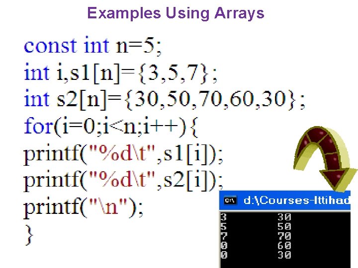 Examples Using Arrays 11 Examples Using Arrays 11