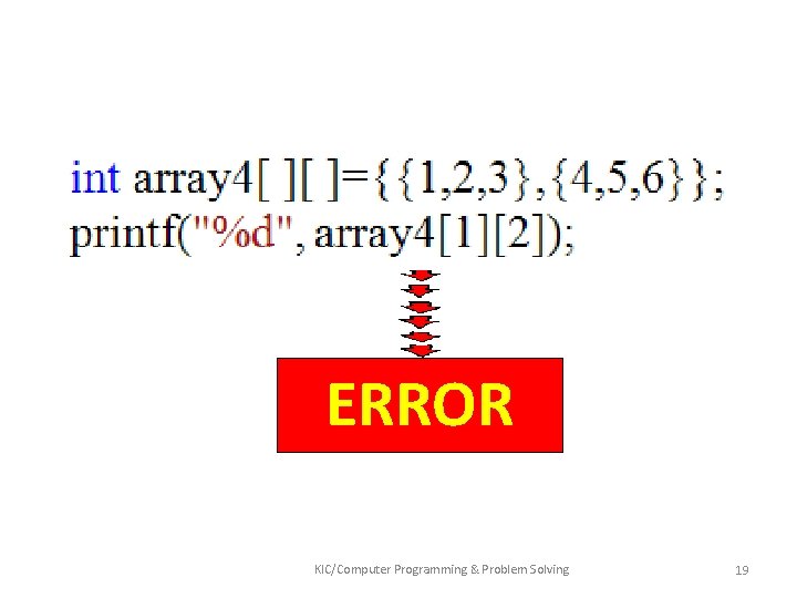 ERROR KIC/Computer Programming & Problem Solving 19 