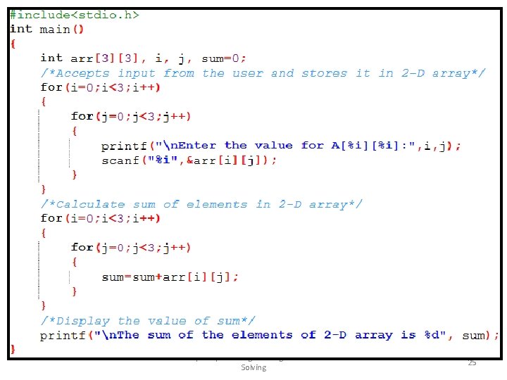 KIC/Computer Programming & Problem Solving 25 
