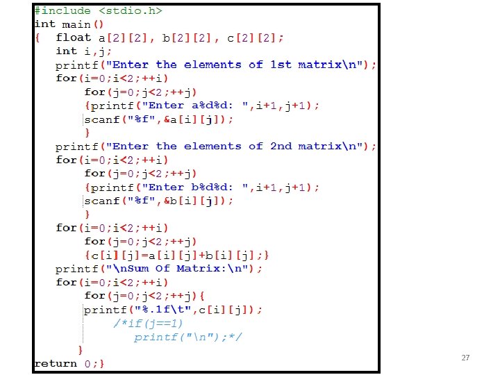 KIC/Computer Programming & Problem Solving 27 