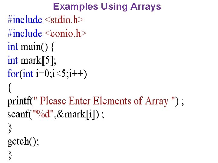 Examples Using Arrays KIC/Computer Programming & Problem Solving 9 Examples Using Arrays KIC/Computer Programming & Problem Solving 9