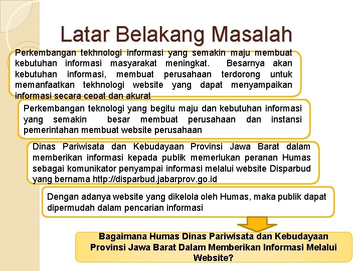 Latar Belakang Masalah Perkembangan tekhnologi informasi yang semakin maju membuat kebutuhan informasi masyarakat meningkat.