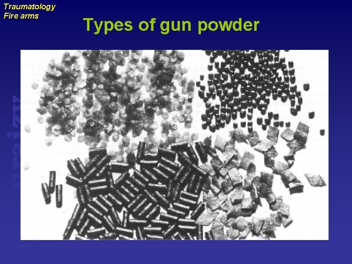 uraizy Traumatology Fire arms Types of gun powder 