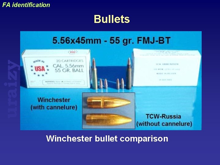 FA identification uraizy Bullets Winchester bullet comparison 