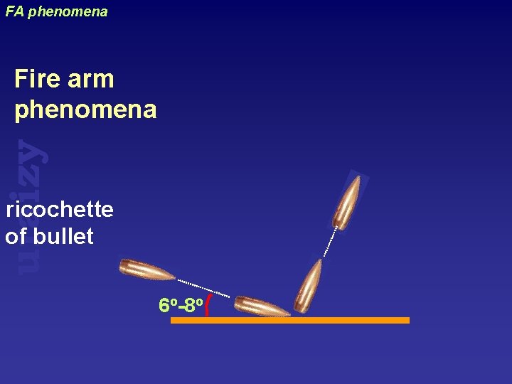 FA phenomena uraizy Fire arm phenomena ricochette of bullet 6 o-8 o 