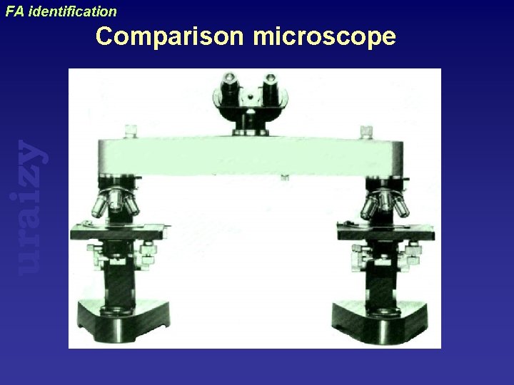 uraizy FA identification Comparison microscope 