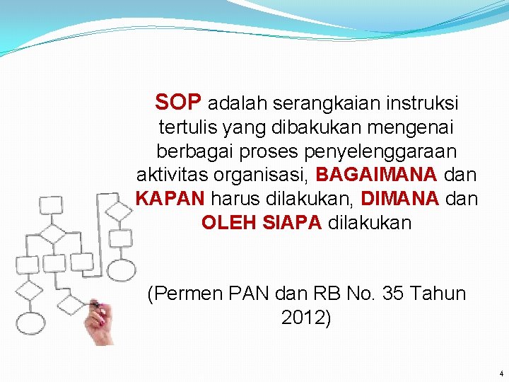 SOP adalah serangkaian instruksi tertulis yang dibakukan mengenai berbagai proses penyelenggaraan aktivitas organisasi, BAGAIMANA