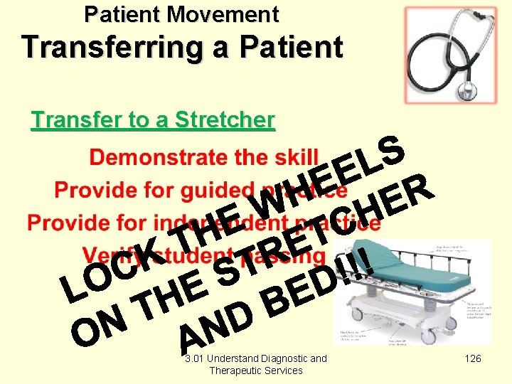 Patient Movement Transferring a Patient Transfer to a Stretcher 3. 01 Understand Diagnostic and