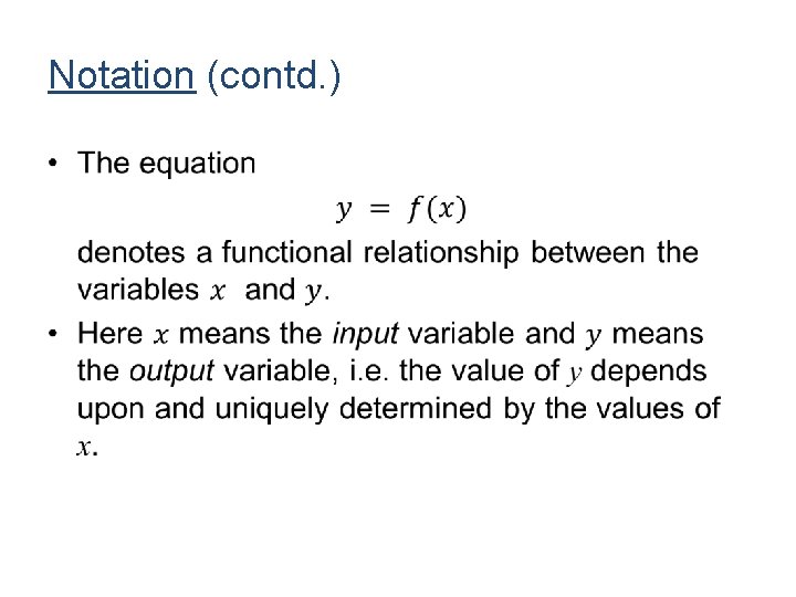 Notation (contd. ) • Notation (contd. ) •