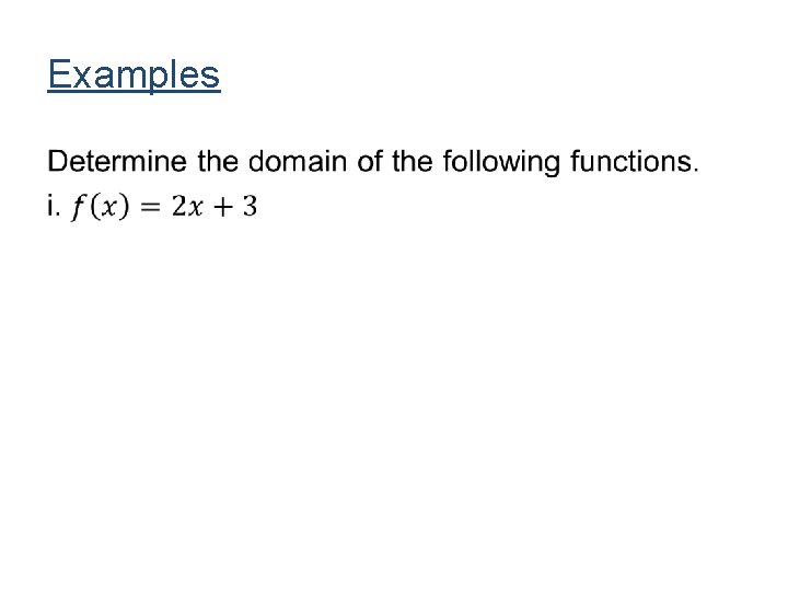 Examples • Examples •