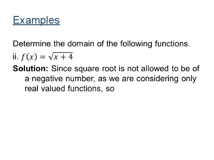 Examples • Examples •
