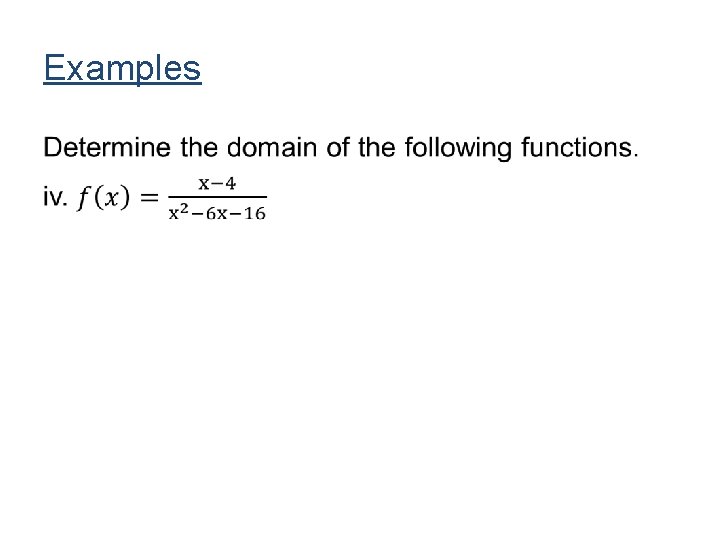 Examples • Examples •