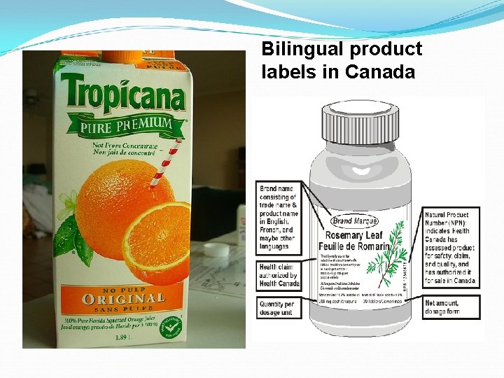 Bilingual product labels in Canada 