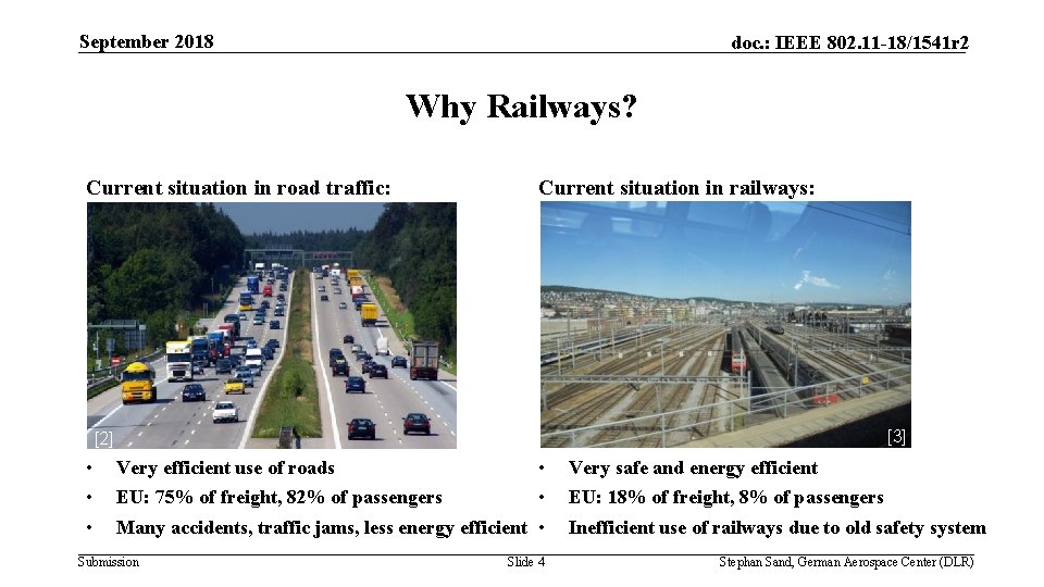 September 2018 doc. : IEEE 802. 11 -18/1541 r 2 Why Railways? Current situation