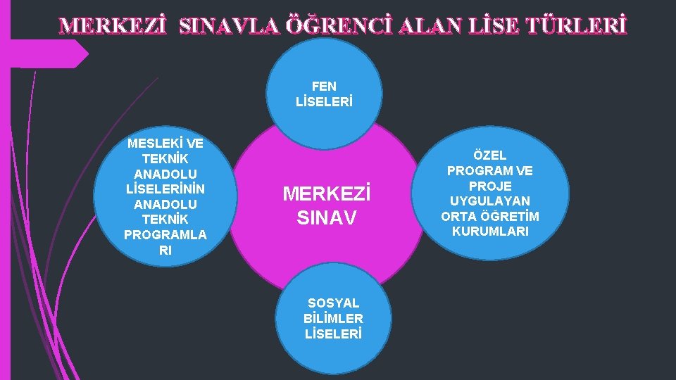 MERKEZİ SINAVLA ÖĞRENCİ ALAN LİSE TÜRLERİ FEN LİSELERİ MESLEKİ VE TEKNİK ANADOLU LİSELERİNİN ANADOLU