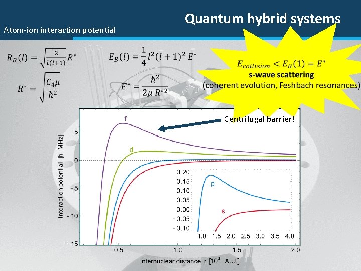 Atom-ion interaction potential Quantum hybrid systems Centrifugal barrier! 