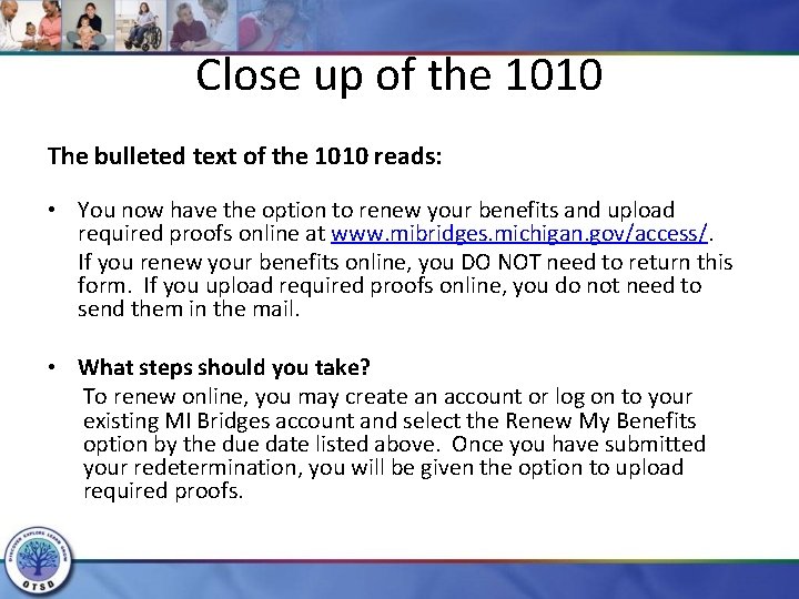 Close up of the 1010 The bulleted text of the 1010 reads: • You