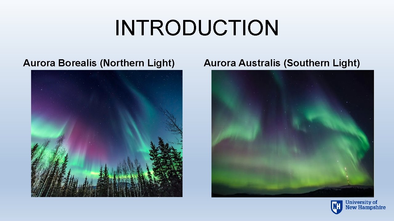 INTRODUCTION Aurora Borealis (Northern Light) Aurora Australis (Southern Light) 