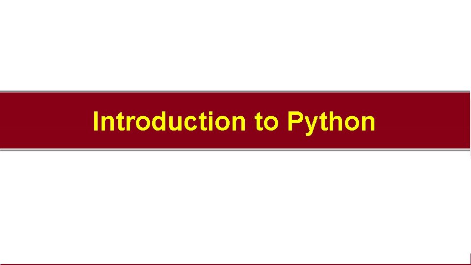 Introduction to Python 