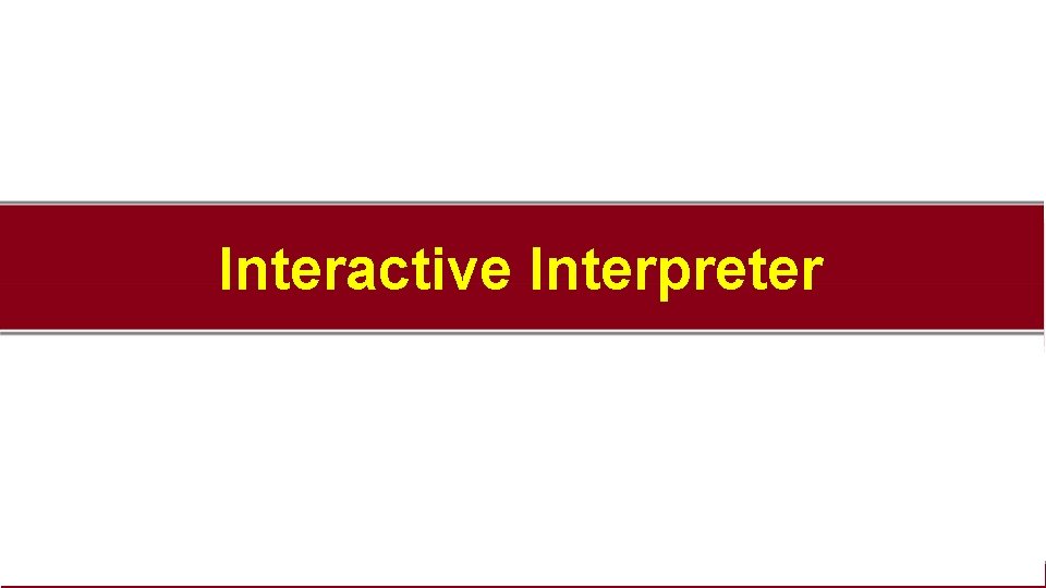 Interactive Interpreter 