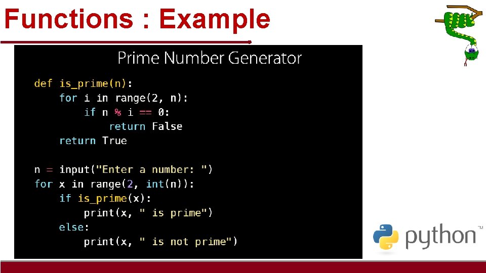 Functions : Example 