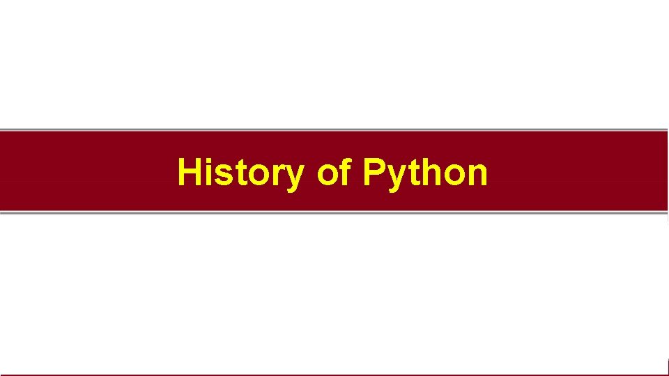 History of Python 
