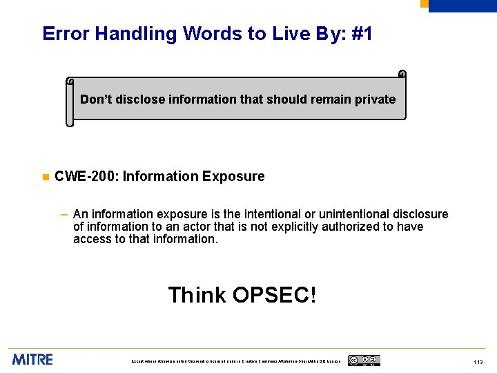 Error Handling Words to Live By: #1 Don’t disclose information that should remain private