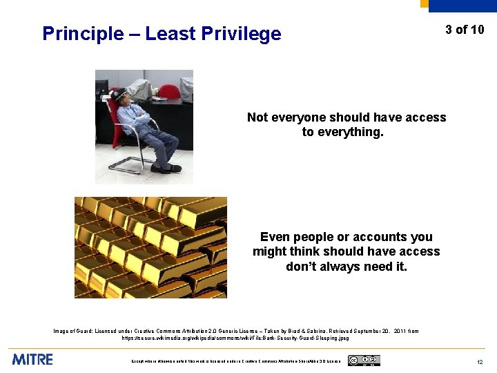 Principle – Least Privilege 3 of 10 Not everyone should have access to everything.