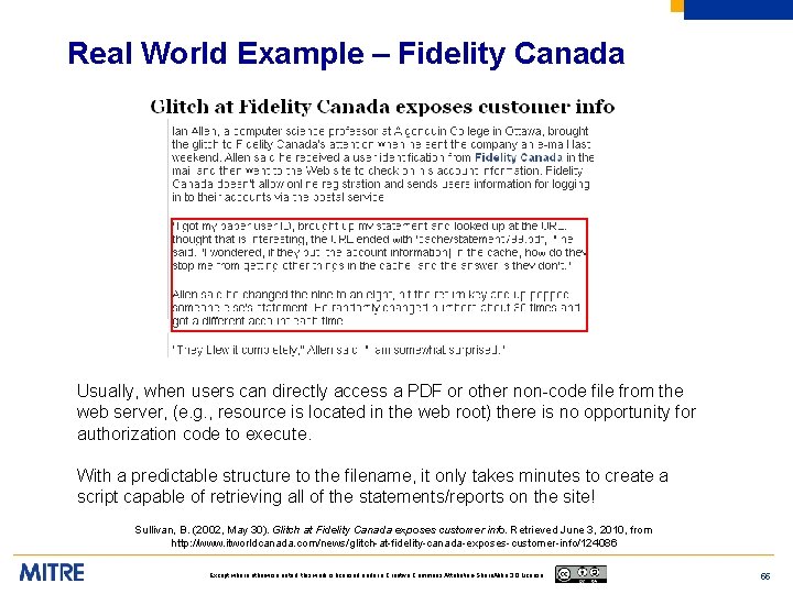 Real World Example – Fidelity Canada Usually, when users can directly access a PDF
