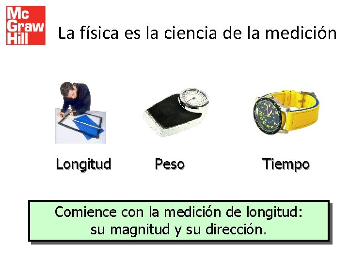 La física es la ciencia de la medición Longitud Peso Tiempo Comience con la