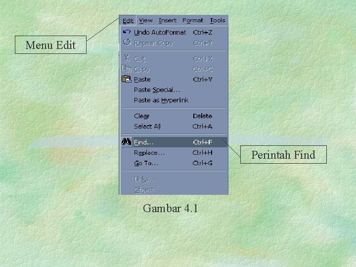 Menu Edit Perintah Find Gambar 4. 1 