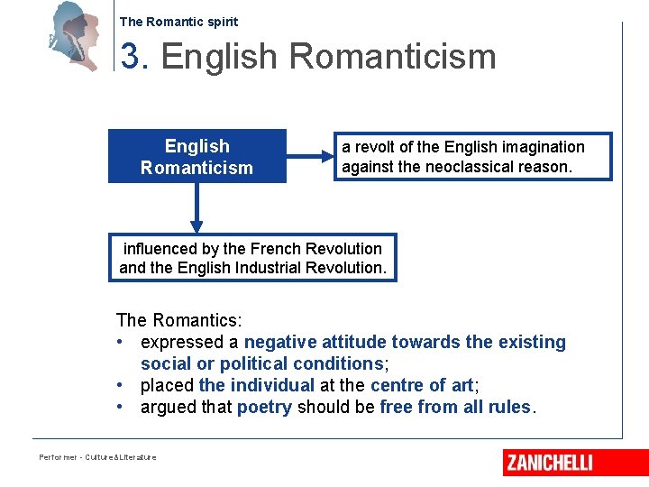 The Romantic spirit 3. English Romanticism a revolt of the English imagination against the