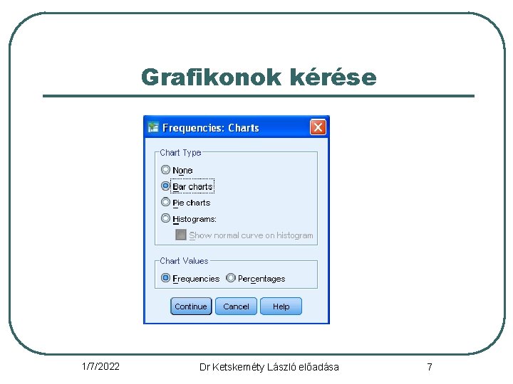 Grafikonok kérése 1/7/2022 Dr Ketskeméty László előadása 7 